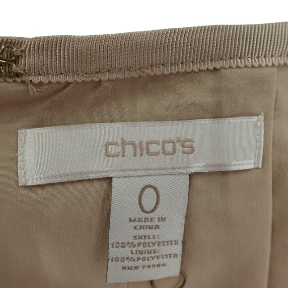 Chico's Gold Sequin Pencil Skirt S Back Zip Polyester - Picture 10 of 12